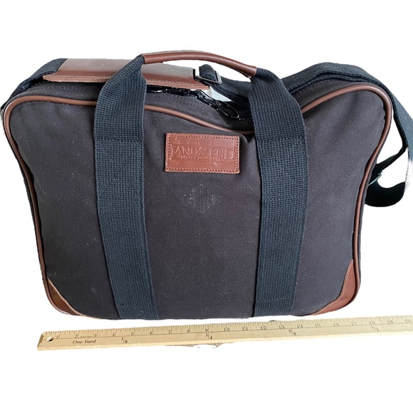 Lands' End Bags Lands End Square Rigger Shoulder Bag Canvas Leather